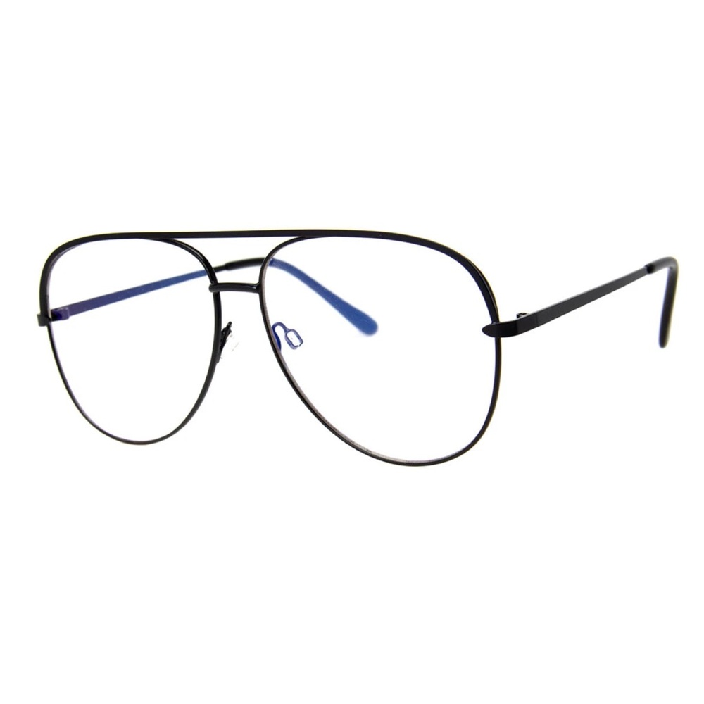ASOS AJ Morgan black blue aviator style teardrop eye glasses